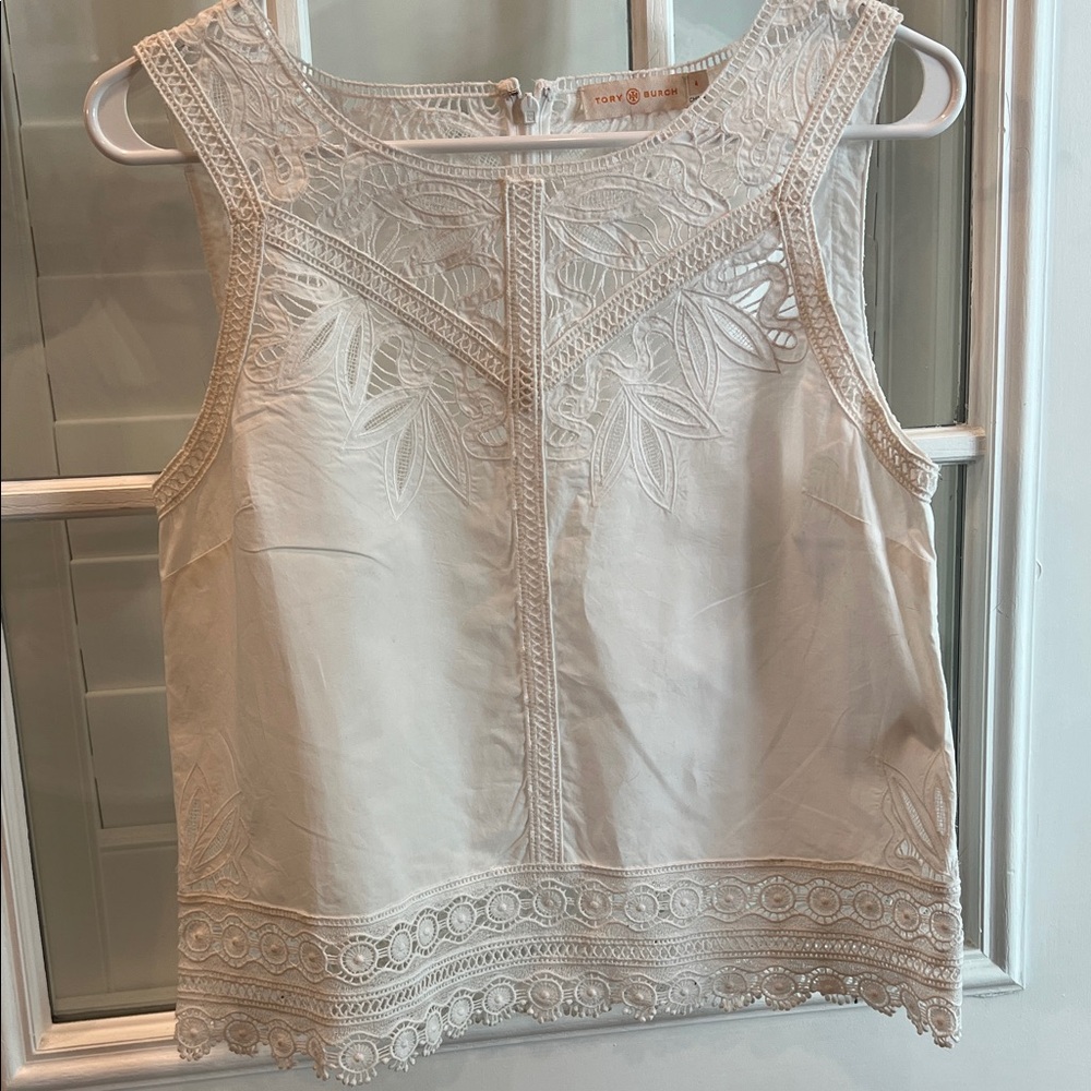 Tory Burch Cream Lace Blouse